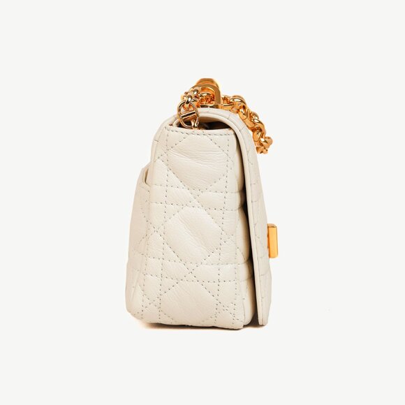 Christian Dior Small Dior Caro Ivory Cannage Calfskin Crossbody - Picture 3 of 13